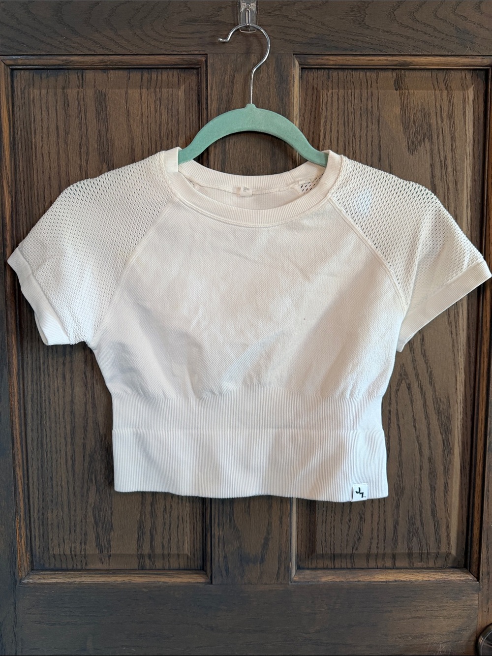 JoyLab Cream Short Sleeve Knit Tee